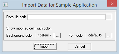 Compiled Application import data form