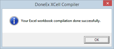 Message box: Workbook compilation done successfully