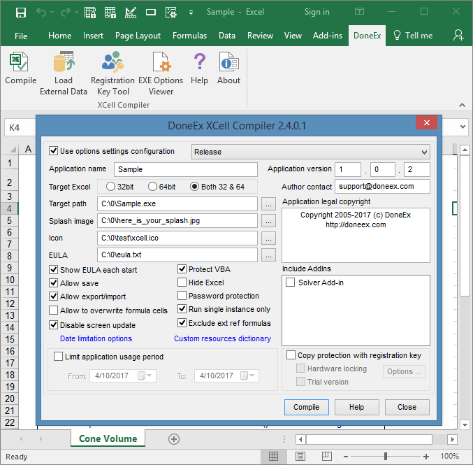 Excel Protection Software Excel Compiler Doneex Xcell Compiler 4508