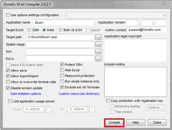 Protect VBA code "compile" button